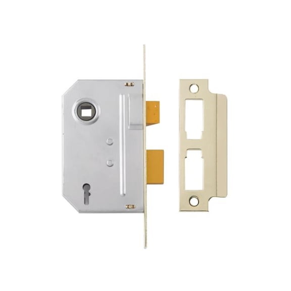 Yale Locks - PM320 3 Lever Mortice Sashlock Polished Brass 65mm 2.5in