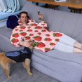 thumbnail image 3 of Red Strawberry Plants Fruit Dot Pink Pattern Wearable Oversized Blanket,Wearable Blanket Hoodie for Adults,Cozy Hooded Blankets with Super Pockets,Super Warm Fuzzy Pullover for Women & Men, 3 of 6