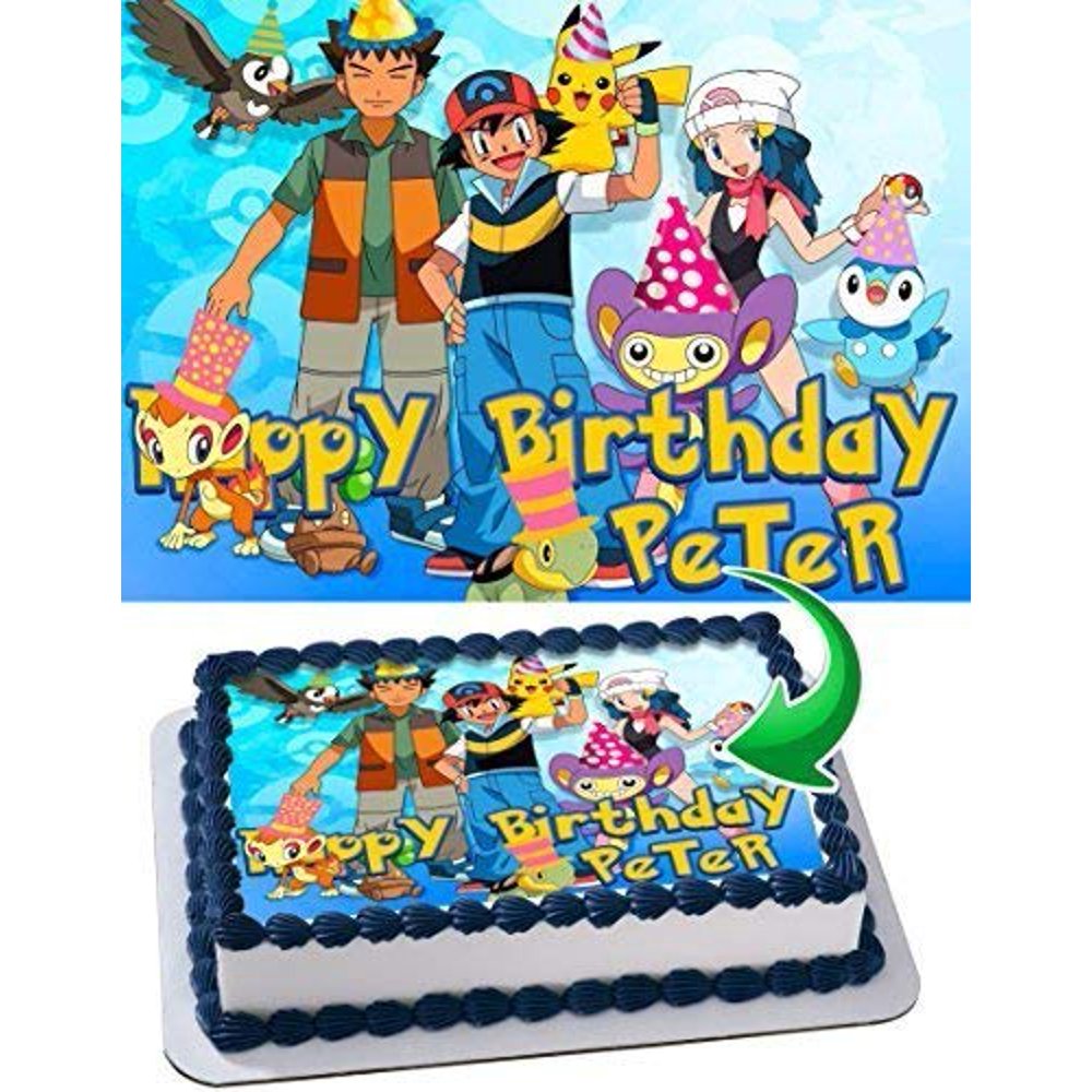 Pokemon - Edible Cake Topper - 11.7 x 17.5 Inches 1/2 Sheet rectangular