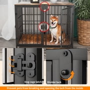 BingoPaw Large Metal Dog Crate Furniture with Divider, DIY Combinational and 4 Doors for Small Medium Dogs