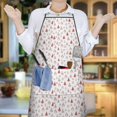 thumbnail image 5 of Red Christmas Tree Pattern Apron-Garden Aprons for Women with Pockets-Cotton Linen Waterproof Kitchen Cooking Gardening Aprons Adjustable for Kitchen,Cooking,BBQ and Salon 33"x27", 5 of 7