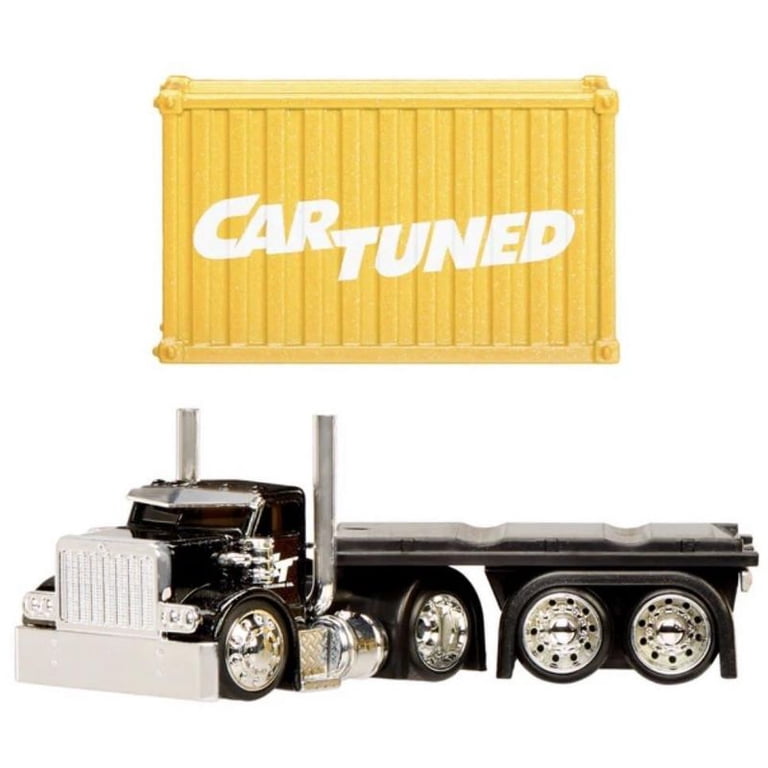 CarTuned Rigs Sneaky Peterbilt W/Container Yellow Series 1