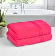 thumbnail image 3 of MALLONI HOME 100% Premium Cotton 2 Pack Oversized Bath Towel Set 28x55 inches, Large Bath Towels, Ultra Absorbant Compact Quickdry & Lightweight Towel, Ideal for Gym Travel Camp Pool - Hot Pink, 3 of 7