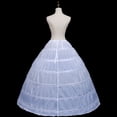 thumbnail image 6 of Women Floor-Length Full A-Line Crinoline 6 Hoop Bridal Wedding Dress Slip Petticoat Gown Long Skirt Underskirt, 6 of 8