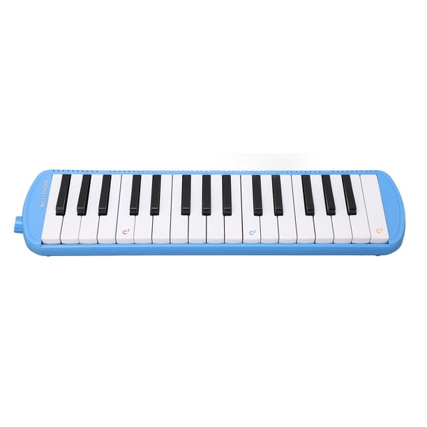 32 Teclas de piano melodica, soprano melodica instrumento de aire piano pianica con tubo y bolsa, instrumento musical para principiantes, adultos, portátiles y livianos, 32 teclas