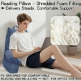 thumbnail image 5 of Reading Pillow for Bed with High Arm Rests ,Back Support Pillow for Sitting Up in Bed with Shredded Memory Foam for Reading, TV, Gaming or Relaxing on Floor（Dark Blue, Large）, 5 of 12