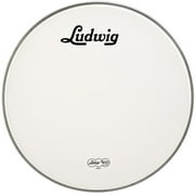 Ludwig LW4224V Vintage Logo 24" White Bass Drum Resonant Head with Black Logo