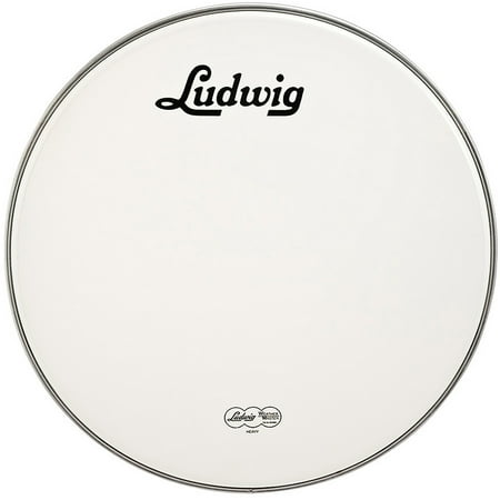 Ludwig LW4224V Vintage Logo 24" White Bass Drum Resonant Head with Black Logo