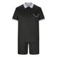 thumbnail image 4 of Mens Casual Pantalones Turndown Cuello Manga Corta Mitad Cremallera Blusa Y Bolsillos Pantalones Traje Deportivo para Diario, 4 of 9