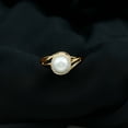 thumbnail image 3 of Rosec Jewels White Pearl Ring with Diamond Halo for Women (8 MM, AAA Grade), 18K Yellow Gold, US 6.00, 3 of 6