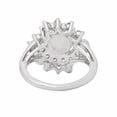 thumbnail image 4 of Gold Coast Freshwater Pearl Cubic Zirconia Sunburst Platinum Plated Ring, Size 6, 4 of 6