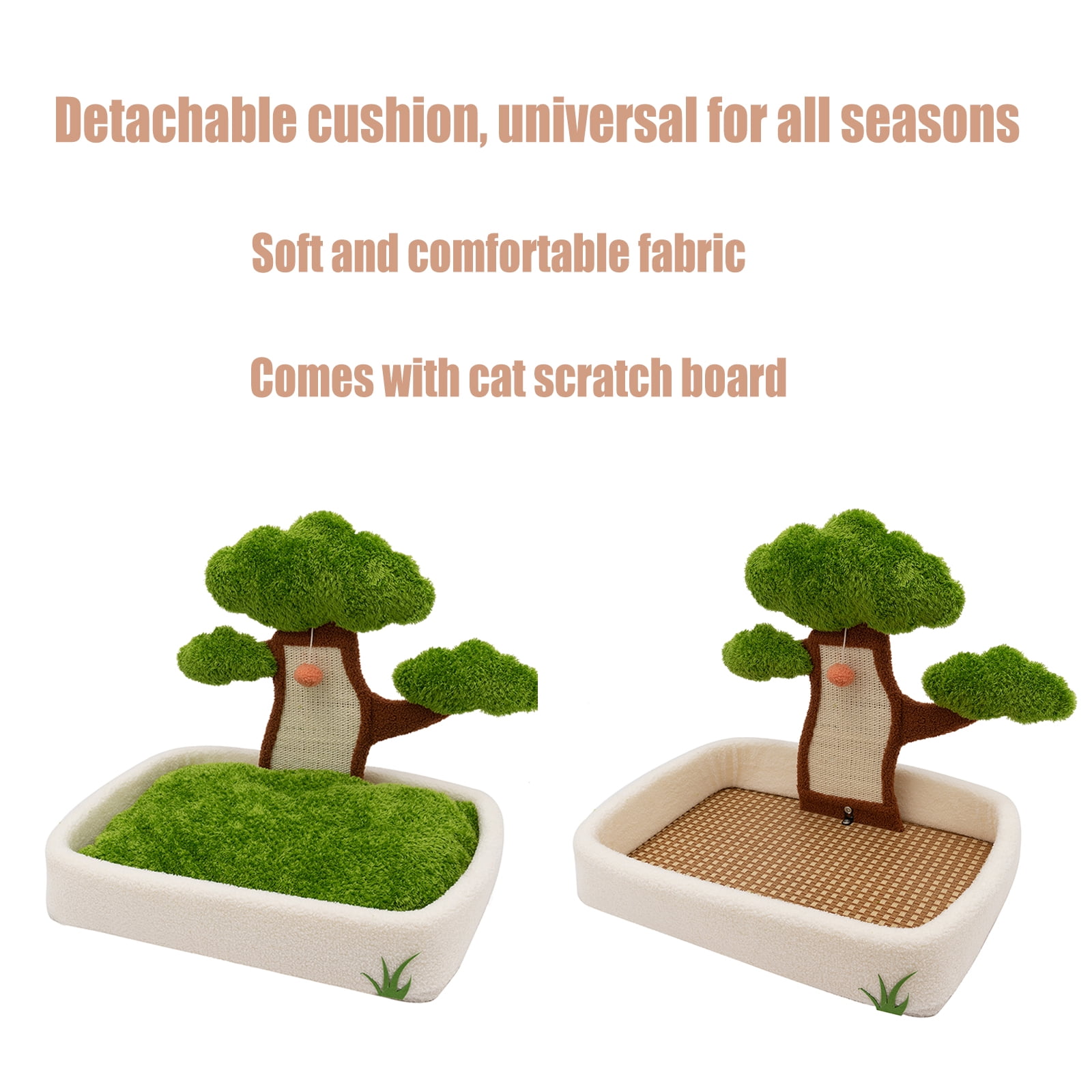 Cat Scratching Post - 23.6'' Cat Bonsai Tree with hanging ball, Combination Of Cat Scratching Post and Cat Bed, Cat Furniture, Cat Bed
