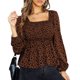thumbnail image 1 of SAYOO Blusa leopardo de manga larga SAYOO  moda, 1 of 9