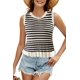 thumbnail image 1 of Camiseta sin mangas VIMPUNEC, jersey de punto de verano para mujer, color beige L, 1 of 2