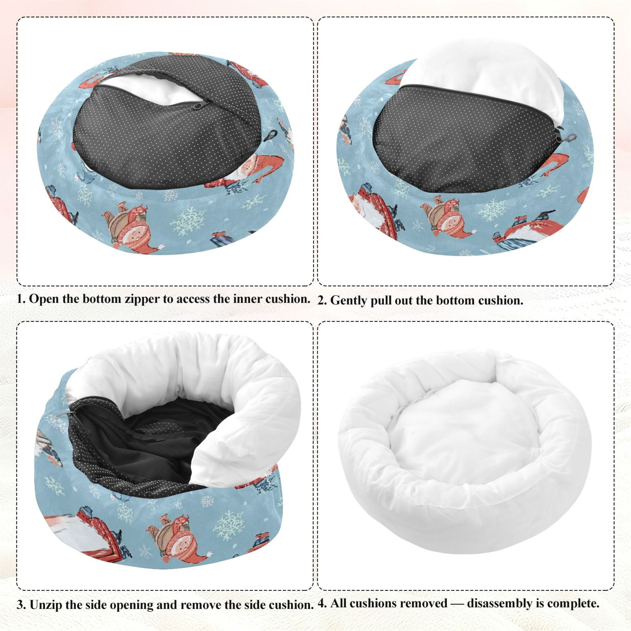 Iauyy Pet Couch Donut Cat Bed for Indoor Cats/Small Dogs Washable & Machine with Non-slip Bottom Calming Cat Furniture, Fantasy-style Hat (XS)