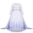 thumbnail image 3 of Disfraces de Halloween de Disney Frozen para niñas, princesa Elsa, Reina de la nieve, vestidos largos elegantes, ropa de fiesta de carnaval, Vestido, 3 of 5