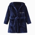 thumbnail image 4 of NOLDARES Boys Girls Robe Fleece Hooded Soft Toddler Bathrobe Cute Boys Bathrobe Fuzzy Plush Robes for Kids,Navy,3-4 Y, 4 of 4