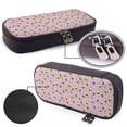 thumbnail image 4 of Picia Different Avocados Pattern Large Capacity PU Leather Pencil Case Organizer Pen Marker Holder Double Zipper Storage Bag Big Pencil Pouch for College Office, 4 of 6