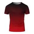 thumbnail image 4 of Mens Pique Shirts Oversized Crew Neck Short Sleeve City Print Basic Loose Sports Mens Workout Shirts,Red,2XL, 4 of 5