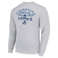 thumbnail image 2 of Men's Starter Heather Gray Tampa Bay Lightning Stick And Puck Logo Fleece Pullover Sweatshirt, 2 of 3