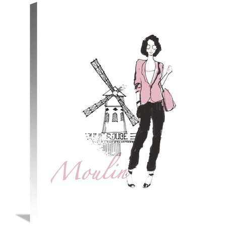 Global Gallery Avery Tillmon 'French Chic IV Pink on White' Canvas Wall Art