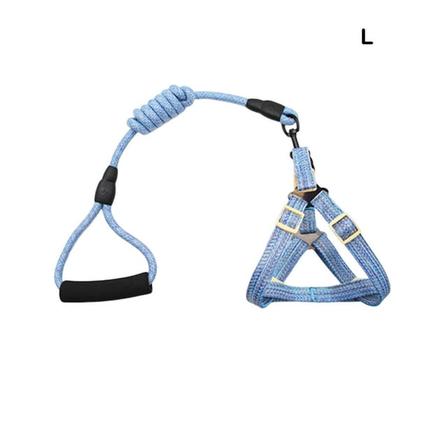 mmirethe Pet Harness Leash Set Accessory Universal Chest Strap Fixing Ropes Outdoor Adjustable Traction Rope Pet Supplies S Blue L