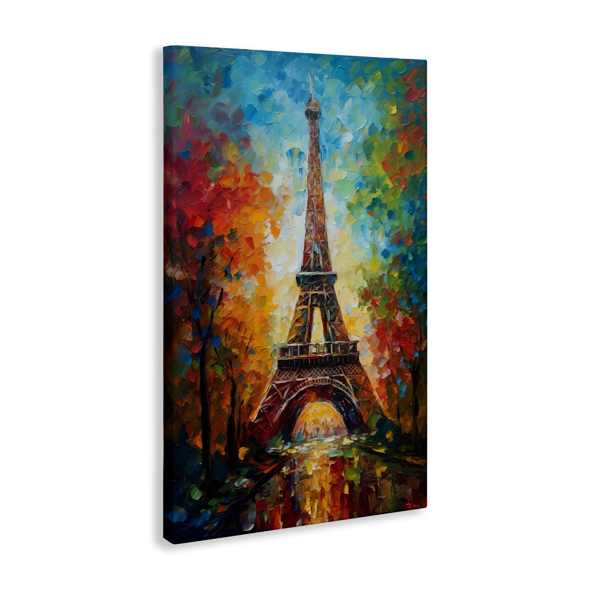Stupell Industries Colorful Reflection at Eiffel Tower Canvas Wall Art, design by Creative Studio