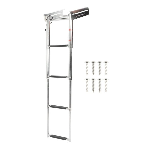 Boat Steps,4‑Step Deck Ladder Folding Boat Ladder Step Folding Ladder Solid Performance