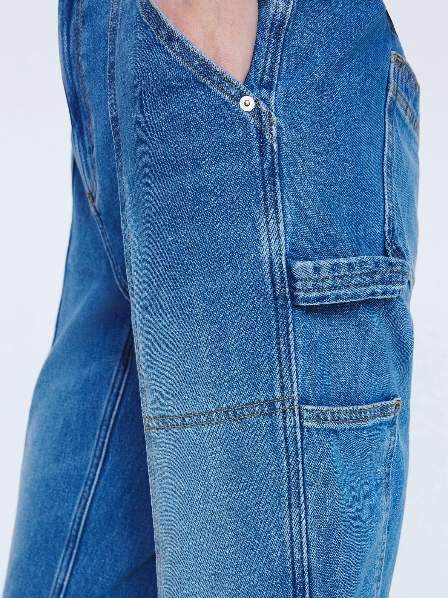 Free Assembly Women's Cropped Straight Leg Utility Jeans, 28” Inseam, Sizes XS-XXL
