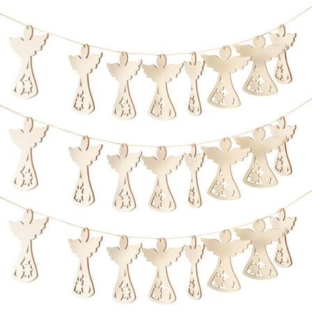 HAMPPLIES Angel Shape Wood Cutouts 30Pcs for Crafting Supplies Unfinished Wood Pieces for Ornaments Khaki 3.1x3.1in