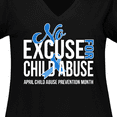 thumbnail image 4 of Inktastic No Excuse for Child Abuse April Child Abuse Prevention Month Women's Plus Size V-Neck T-Shirt, 4 of 5
