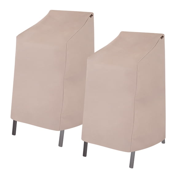 Modern Leisure Chalet Stackable/High Back Patio Chair Cover, 2-Pack, 27"L X 27"W X 49"H, Beige