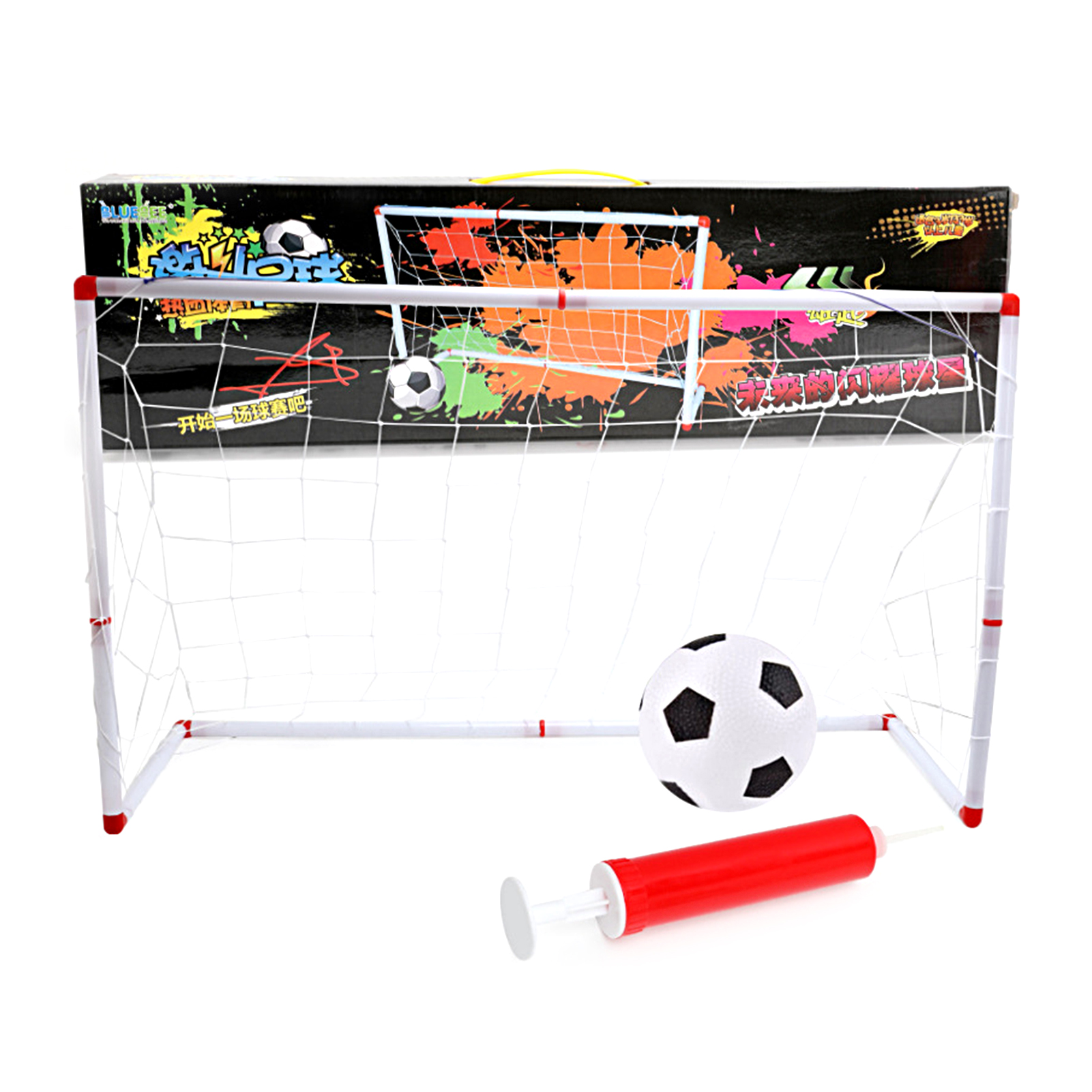 MWstore 1 Set Mini Football Toy Portable Folding Soccer Goal Training