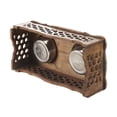 thumbnail image 3 of LR Home Handmade Wood Elevated Double Pet Feeder with Geometric Honeycomb Cutouts , 19" x 9.5" x 5", Brown, 3 of 11
