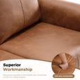 thumbnail image 6 of Bonzy Home 2-Seater Manual Recliner Sofa - Wall Hugger Loveseat with Split Back Design, Brown Leather Reclining Couch for Small Spaces, 700lb Capacity, 6 of 8
