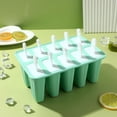 thumbnail image 4 of 1pc Diez Grid Helado Molde DIY Making Herramienta Molde de Popsicle Frozen (Verde), 4 of 7