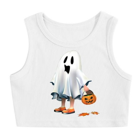 

nsendm Toddler Fall Outfit Toddler Kids Girls Halloween Prints Tank TopTank Top Sleeveless Kitty Toddler Clothes Black 4-5 Years