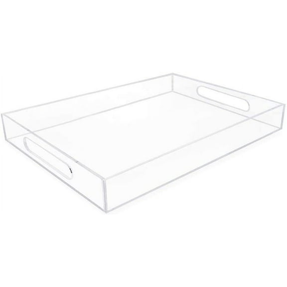 Isaac Jacobs 11x17 Clear Acrylic Tray with Cutout Handles