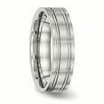 thumbnail image 4 of Stainless Steel Brushed and Polished Ridged 6.00mm Band Size 6, 4 of 6