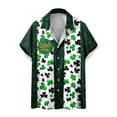 thumbnail image 2 of cllios Hawaiian Shirt Funny St Patricks Day Beach Tshirts Lucky Green Shamrock Print Short Sleeve Bowling T Shirt Casual Button Down Party Tops, 2 of 5