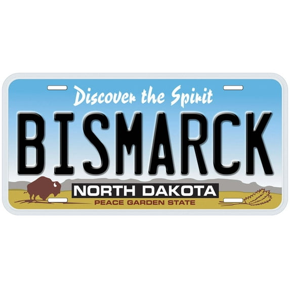 Bismarck Capital Of North Dakota Flat Novelty Car License Plate