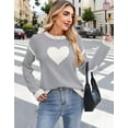 thumbnail image 4 of Heart Sweaters for Women Knit Warm Pullover Sweater Cute Heart Printed Valentine's Day Sweater Shermie, 4 of 11