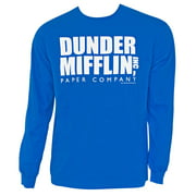 The Office Men's Blue Long Sleeve Dunder Mifflin T-Shirt-Medium