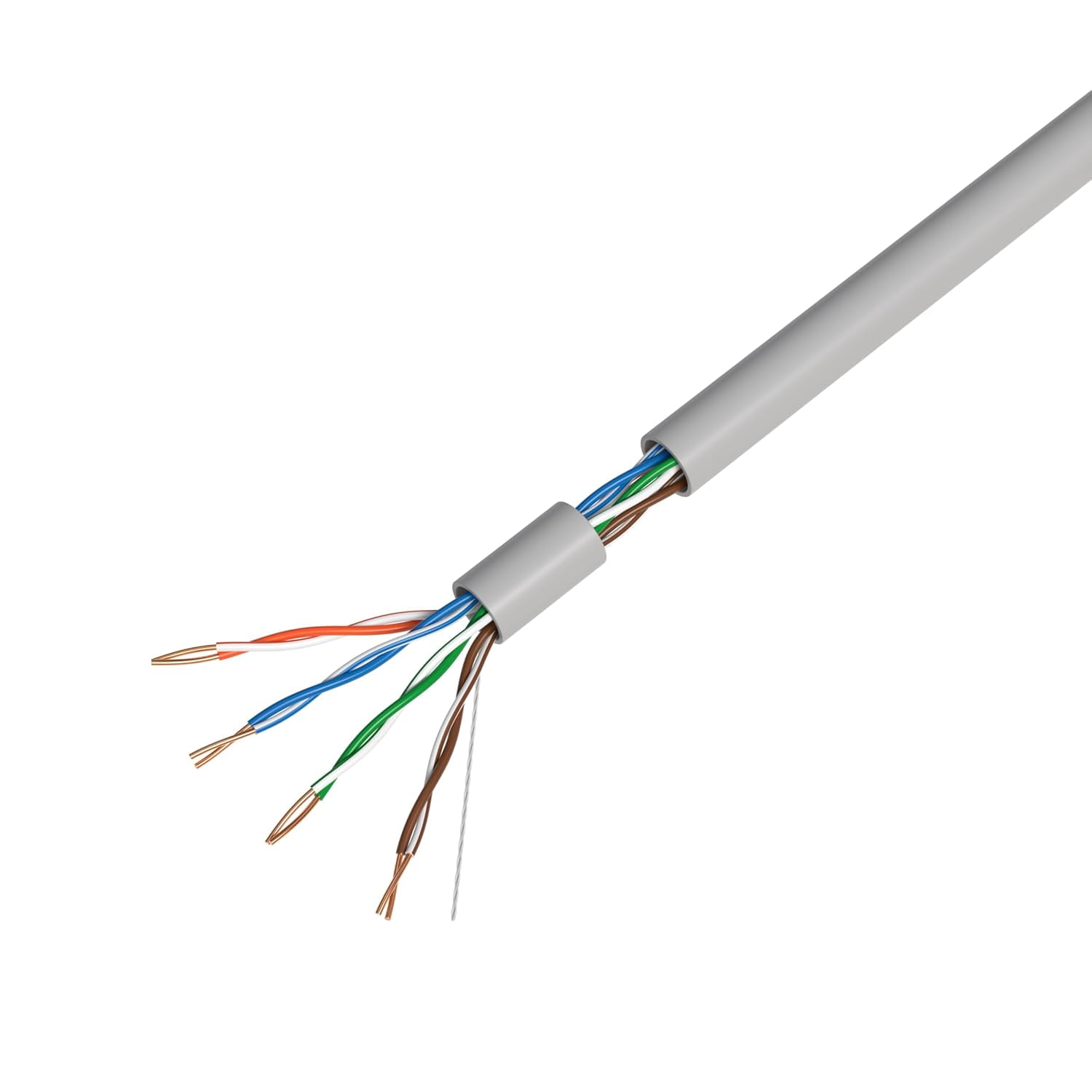 500ft Cat5e Solid 24AWG Ethernet Network Cable – UTP Unshielded Bulk LAN Copper Clad Aluminum Wire Pull Box for Internet, Router, Switch, PC, Gray