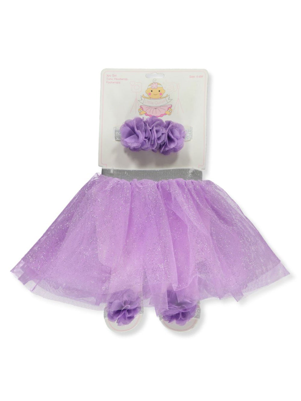 Details about   LITTLE CUTIES BABY INFANT GIRL HEADWRAP TUTU & FOOTWRAPS GIFT SET 0-6 MONTHS NEW 