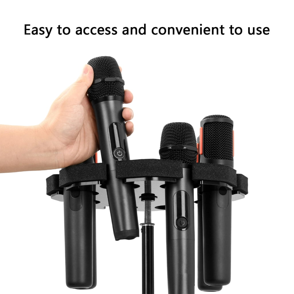 Multipurpose Mic Stand Stable Acrylic Base Microphone Stand Round Tray Attachment