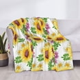 thumbnail image 3 of Uemuo Sunflowers Printed Throw Blanket for Couch, Fluffy Fuzzy Blankets for Bed, Sofa, Cozy Flannel Faux Fur Blanket-60"x50", 3 of 6