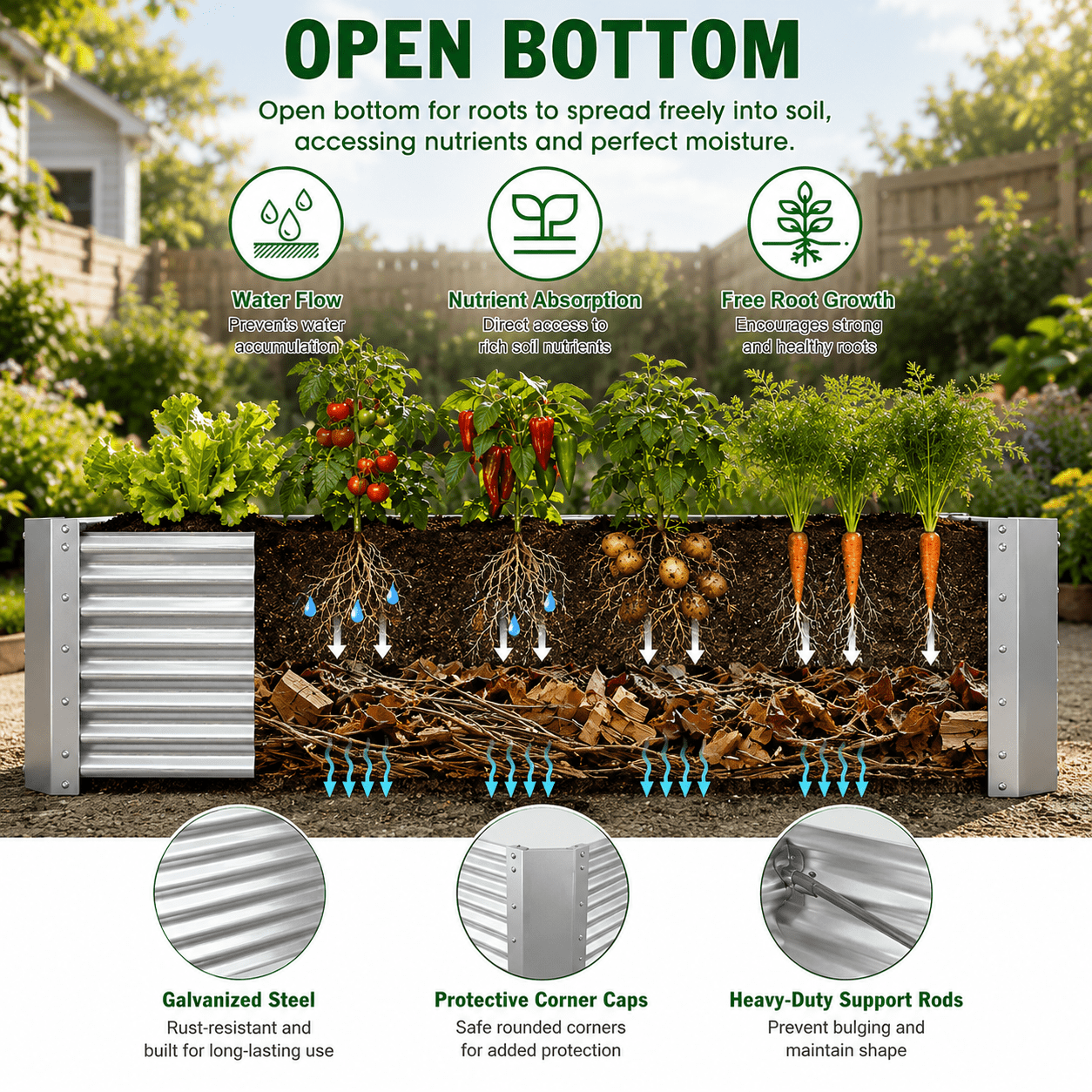 Galvanized Raised Garden Beds Outdoor 1 Pack 8×2×2ft UNTIMATY Metal Raised Garden Bed for Gardening Gifts, Galvanized Steel Planter Box for Vegetables, Silver