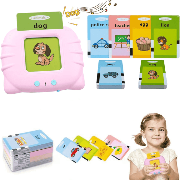 Lvelia Toddler Toys Talking Flash Cards Learning Toys for 2 3 4 5 Years Old Boys Girls,Educational Interactive Talking Flashcard Toy,Preschool Toys for Toddlers,112 Flashcard with 224 Sight Words