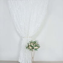 Efavormart 8ftx8ft White Hanging Leaf Petal Taffeta Photography Backdrop Curtain Panel With Rod Pocket, Event Greenery Background Drape